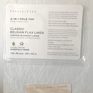 Pottery Barn 3-in-1 Belgian linen curtain panel
